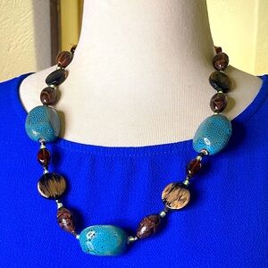Necklace - Ceramic & Glass Beads